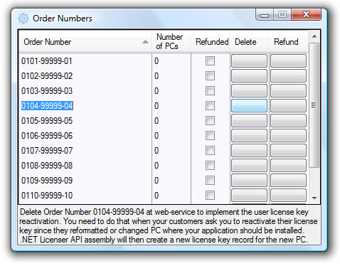 ordernumbers